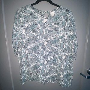 H&M paisley short sleeve blouse